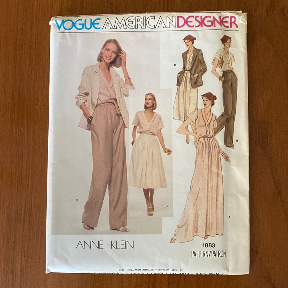 VTG Vogue American Designer Anne Klein Uncut Sewing Pattern